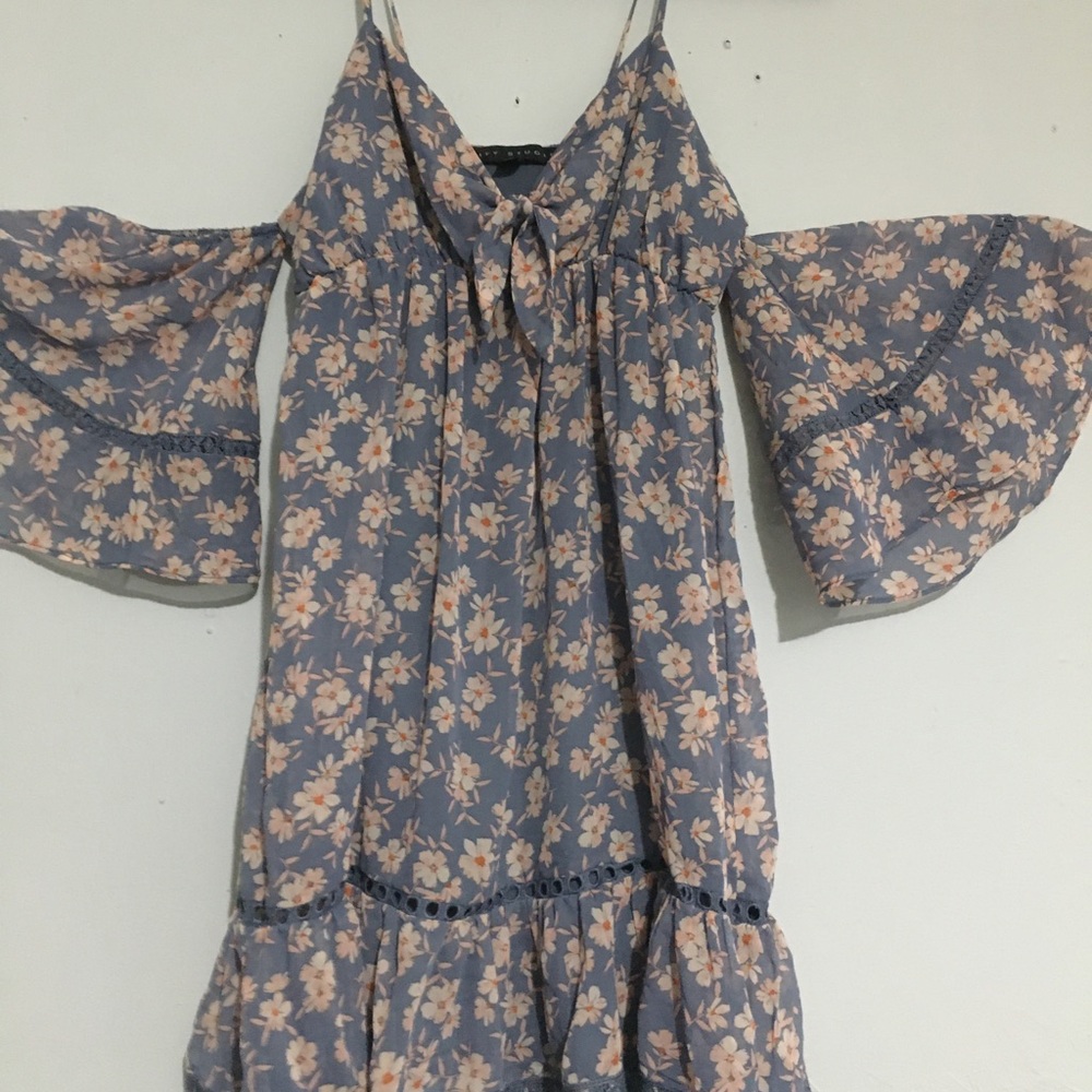 Blue and Pink Flowy Dress